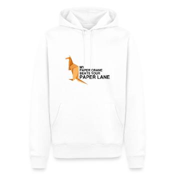 Conception d'origami japonais et origami kirigami - Sweat à capuche Premium bio Homme - blanc - Devant - Nico (187cm)