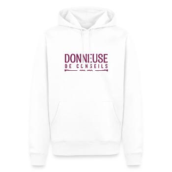 Donneuse de conseils. cadeau Conseiller. - Sweat à capuche Premium bio Homme - blanc - Devant - Nico (187cm)