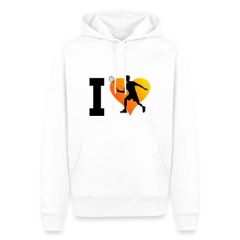 Women's Badminton Players Squash Badminton Badminton - Men’s Premium Organic Hoodie - white - Front - Nico (187cm)
