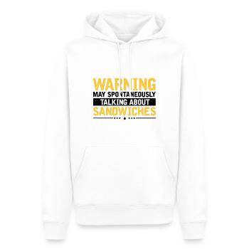 Cadeau de nourriture sandwich de jour et de nuit FastFood - Sweat à capuche Premium bio Homme - blanc - Devant - Nico (187cm)