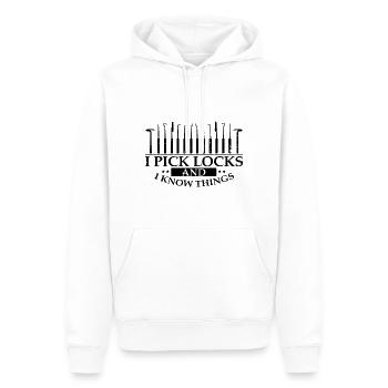 Conceptions de service de déverrouillage Lockpicking Lock Picking - Sweat à capuche Premium bio Homme - blanc - Devant - Nico (187cm)