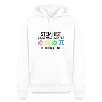 Professorin Steminist Designs für Equality Stem - Männer Premium Bio Hoodie - Weiß - Vorne - Nico (187cm)