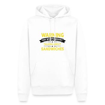 Cadeau de nourriture sandwich de jour et de nuit FastFood - Sweat à capuche Premium bio Homme - blanc - Devant - Nico (187cm)
