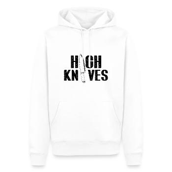 Leben ist besser mit Messer Messersammler - Männer Premium Bio Hoodie - Weiß - Vorne - Nico (187cm)
