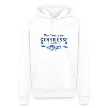 Mon temps de gentillesse a expiré - Sweat à capuche Premium bio Homme - blanc - Devant - Nico (187cm)
