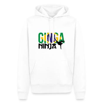 Ginga Capoeira pour les arts martiaux brésiliens - Sweat à capuche Premium bio Homme - blanc - Devant - Nico (187cm)