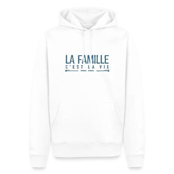 La famille c'est la vie. cadeau familiale. - Sweat à capuche Premium bio Homme - blanc - Devant - Nico (187cm)