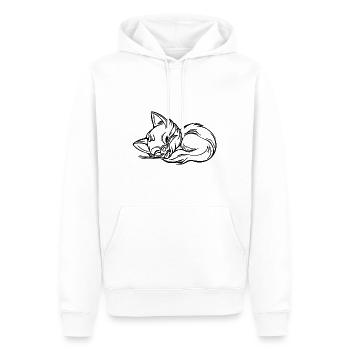 Mignon chaton endormi mignon - Sweat à capuche Premium bio Homme - blanc - Devant - Nico (187cm)
