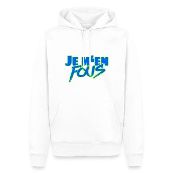 Je m'en fous – Der freche französische Spruch - Männer Premium Bio Hoodie - Weiß - Vorne - Nico (187cm)