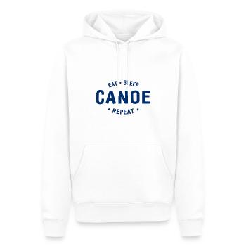 Manger dormir Canoë Répéter - Pagayer - Pagayer - Canoë - Sweat à capuche Premium bio Homme - blanc - Devant - Nico (187cm)