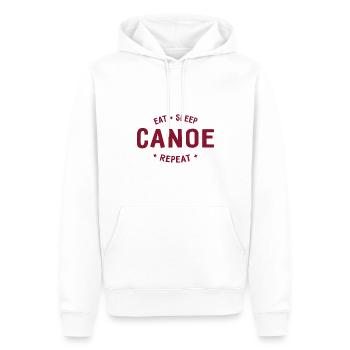 Manger dormir Canoë Répéter - Pagayer - Pagayer - Canoë - Sweat à capuche Premium bio Homme - blanc - Devant - Nico (187cm)