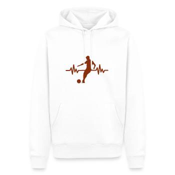 Herzschlag - Soccer / Sportverein Kicker Fußball - Männer Premium Bio Hoodie - Weiß - Vorne - Nico (187cm)