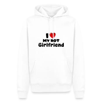 I love my hot Girlfriend - Männer Premium Bio Hoodie - Weiß - Vorne - Nico (187cm)