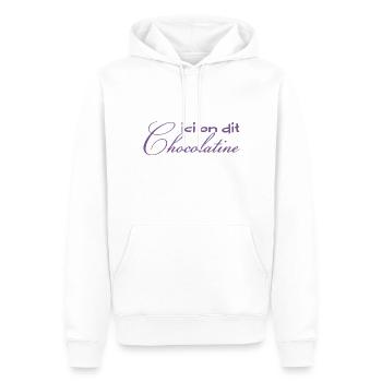 ici on dit chocolatine - Sweat à capuche Premium bio Homme - blanc - Devant - Nico (187cm)