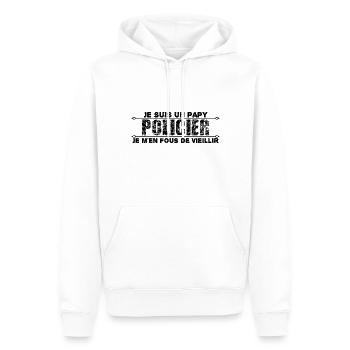 je suis un papy policier cadeau pour mon papy. - Sweat à capuche Premium bio Homme - blanc - Devant - Nico (187cm)
