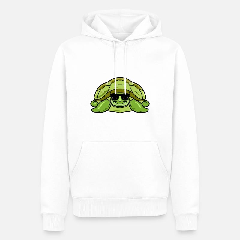 Tortue - Sweat à capuche Premium bio Homme - blanc