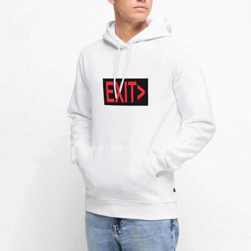 Exit / Exit / Emergency Exit Men’s Premium Organic Hoodie