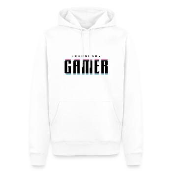 Joueur légendaire - Sweat à capuche Premium bio Homme - blanc - Devant - Nico (187cm)