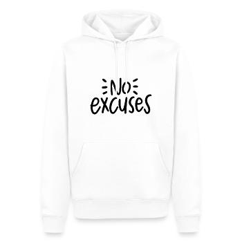 No Excuses Workout Spruch Training - Männer Premium Bio Hoodie - Weiß - Vorne - Nico (187cm)