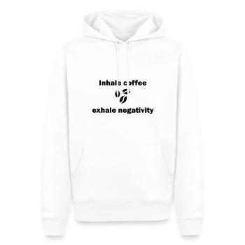 Inhale coffee exhale negativity - Männer Premium Bio Hoodie - Weiß - Vorne - Nico (187cm)
