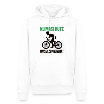 Klimaschutz Umsetzungsgerät Fahrrad Fahren Klima - Männer Premium Bio Hoodie - Weiß - Vorne - Nico (187cm)