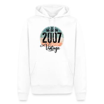 Vintage Made in 2007 Geburtsjahr 2007 Geburtstag - Männer Premium Bio Hoodie - Weiß - Vorne - Nico (187cm)