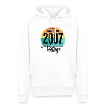 Vintage Made in 2007 Geburtsjahr 2007 Geburtstag - Männer Premium Bio Hoodie - Weiß - Vorne - Nico (187cm)