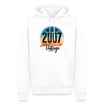 Vintage Made in 2007 Geburtsjahr 2007 Geburtstag - Männer Premium Bio Hoodie - Weiß - Vorne - Nico (187cm)