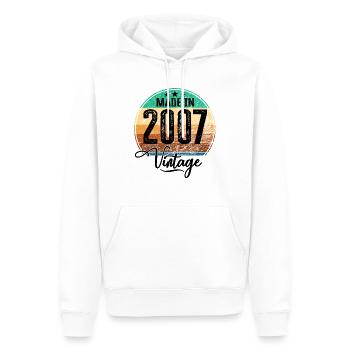 Vintage Made in 2007 Geburtsjahr 2007 Geburtstag - Männer Premium Bio Hoodie - Weiß - Vorne - Nico (187cm)