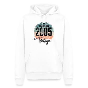 Vintage Made in 2005 Geburtsjahr 2005 Geburtstag - Männer Premium Bio Hoodie - Weiß - Vorne - Nico (187cm)