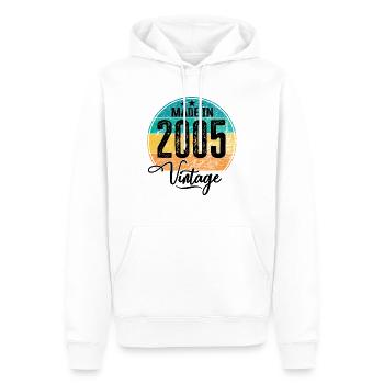 Vintage Made in 2005 Geburtsjahr 2005 Geburtstag - Männer Premium Bio Hoodie - Weiß - Vorne - Nico (187cm)
