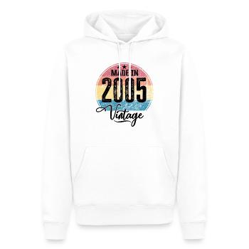 Vintage Made in 2005 Geburtsjahr 2005 Geburtstag - Männer Premium Bio Hoodie - Weiß - Vorne - Nico (187cm)