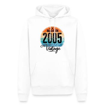 Vintage Made in 2005 Geburtsjahr 2005 Geburtstag - Männer Premium Bio Hoodie - Weiß - Vorne - Nico (187cm)