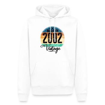 Vintage Made in 2002 Geburtsjahr 2002 Geburtstag - Männer Premium Bio Hoodie - Weiß - Vorne - Nico (187cm)