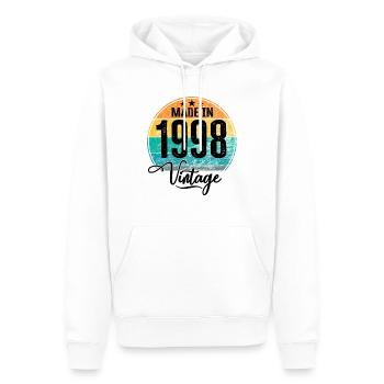 Vintage Made in 1998 Year of birth 1998 Birthday - Men’s Premium Organic Hoodie - white - Front - Nico (187cm)