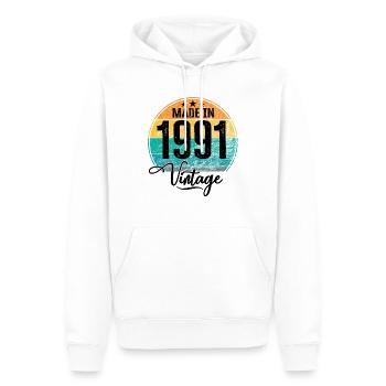 Vintage Made in 1991 Geburtsjahr 1991 Geburtstag - Männer Premium Bio Hoodie - Weiß - Vorne - Nico (187cm)
