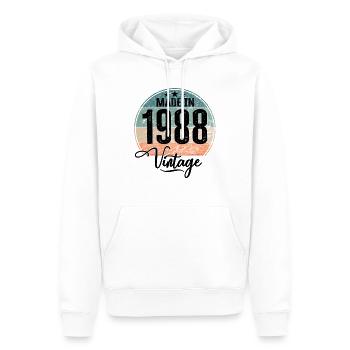 Millésime Fabriqué en 1988 Année de naissance 1988 Anniversaire - Sweat à capuche Premium bio Homme - blanc - Devant - Nico (187cm)