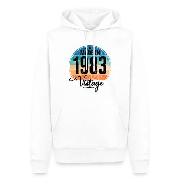 Vintage Made in 1983 Geburtsjahr 1983 Geburtstag - Männer Premium Bio Hoodie - Weiß - Vorne - Nico (187cm)