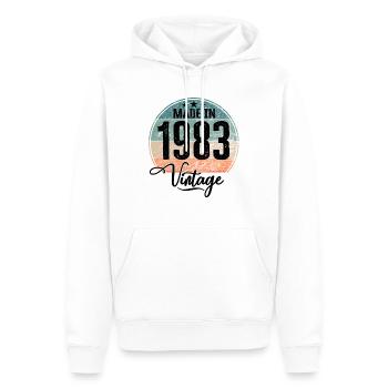 Vintage Made in 1983 Geburtsjahr 1983 Geburtstag - Männer Premium Bio Hoodie - Weiß - Vorne - Nico (187cm)