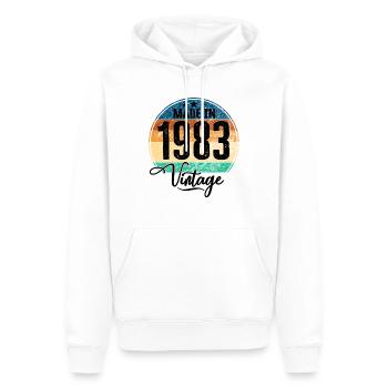 Vintage Made in 1983 Geburtsjahr 1983 Geburtstag - Männer Premium Bio Hoodie - Weiß - Vorne - Nico (187cm)