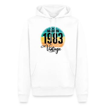 Vintage Made in 1983 Geburtsjahr 1983 Geburtstag - Männer Premium Bio Hoodie - Weiß - Vorne - Nico (187cm)