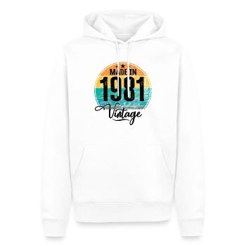 Vintage Made in 1981 Geburtsjahr 1981 Geburtstag - Männer Premium Bio Hoodie - Weiß - Vorne - Nico (187cm)