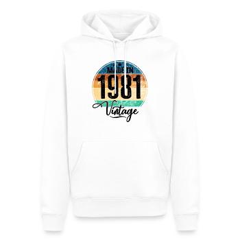 Vintage Made in 1981 Geburtsjahr 1981 Geburtstag - Männer Premium Bio Hoodie - Weiß - Vorne - Nico (187cm)