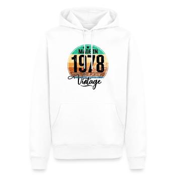 Millésime Fabriqué en 1978 Année de naissance 1978 Anniversaire - Sweat à capuche Premium bio Homme - blanc - Devant - Nico (187cm)