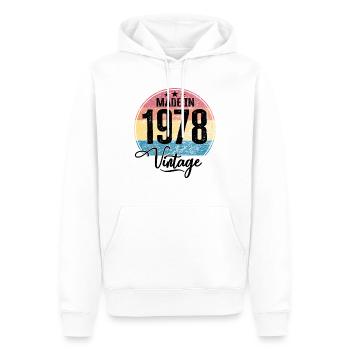 Vintage Fabriqué en 1978 Année de naissance 1978 Anniversaire - Sweat à capuche Premium bio Homme - blanc - Devant - Nico (187cm)