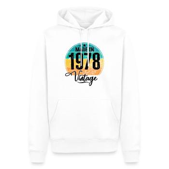Vintage Fabriqué en 1978 Année de naissance 1978 Anniversaire - Sweat à capuche Premium bio Homme - blanc - Devant - Nico (187cm)