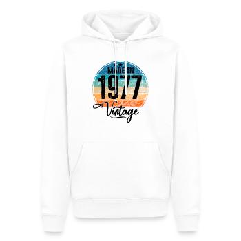 Vintage Fabriqué en 1977 Année de naissance 1977 Anniversaire - Sweat à capuche Premium bio Homme - blanc - Devant - Nico (187cm)