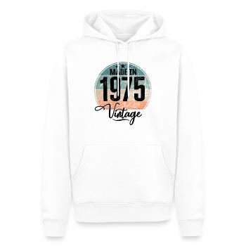 Vintage Made in 1975 Geburtsjahr 1975 Geburtstag - Männer Premium Bio Hoodie - Weiß - Vorne - Nico (187cm)