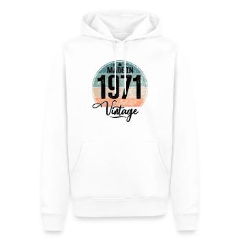 Vintage Made in 1971 Geburtsjahr 1971 Geburtstag - Männer Premium Bio Hoodie - Weiß - Vorne - Nico (187cm)