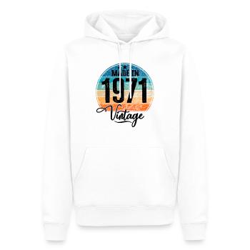 Vintage Made in 1971 Geburtsjahr 1971 Geburtstag - Männer Premium Bio Hoodie - Weiß - Vorne - Nico (187cm)